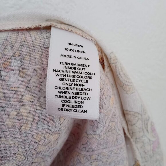 Magaschoni | Kimono Paisley Scarf Print 100% Linen NWT Size Medium - Picture 9 of 11